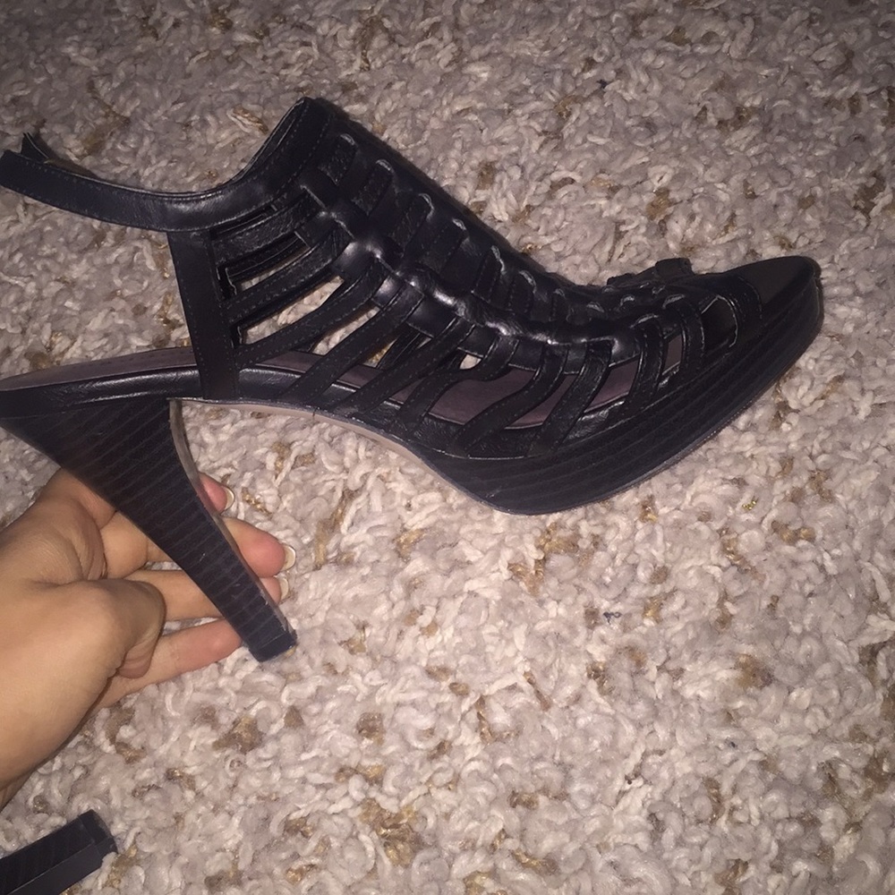 Black open toed heels